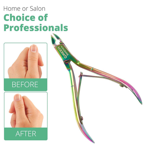 Professional Cuticle Trimmer with Pusher, Stainless Steel Cuticle Cutter & Sharp Blades for Nail Care & Manicure
