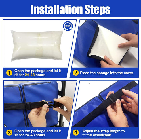 JZHLLA Wheelchair Leg Rest Pad High-Density Foam Leg Support with Adjustable Straps and PU Cover Lower Leg Stabilizer