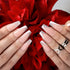 Hypnaughty 24 Pcs Modern Glittery French Luxury Coffin Press On Nails with Holographic Design