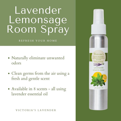 Victoria's Lavender Room Spray, All-Natural Home Atmosphere Spray, Essential Oil Concentrated, 4 oz
