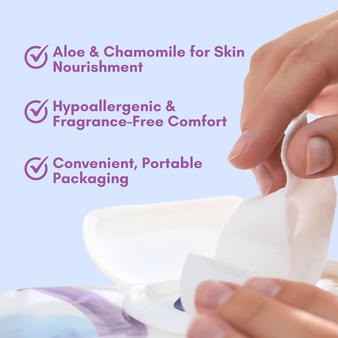 Nurture XL Antibacterial Body & Hand Sanitizing Wipes | Alcohol-Free Antiseptic Wet Towelettes for Germ Removal