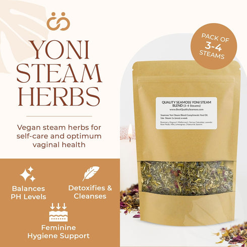 Pack 3-4 2 (2 oz Sitz Bath Yoni Steam Herbs Relaxing Facial SelfCare, Ph Balance Complements Yoni Bowl and Yoni Oil