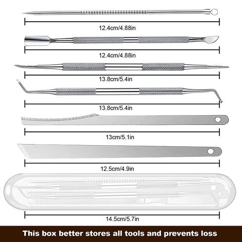 Ingrown Toenail Pedicure Tool Kit (7pcs) - Stainless Steel Nail Care Treatment for Nail Correction