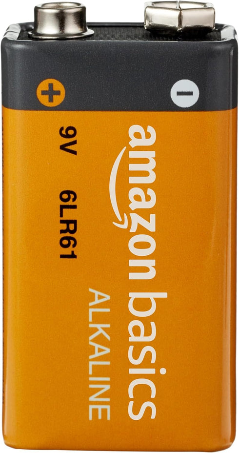 Amazon Basics 4-Pack 9 Volt Alkaline Performance All-Purpose Batteries, 5-Year Shelf Life, Packaging May Vary