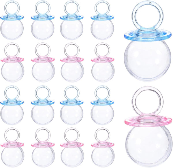 SEWCHICS 24pcs Shower Candy Favor Boxes, Mini Pacifier Treat Containers, Blue Pink Keepsake