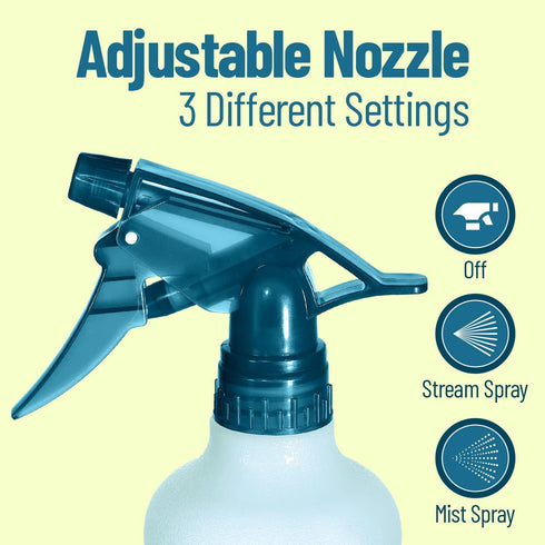Refillable Stream and Spray Colored Squirt Bottles, 12oz Refillable Mister Bottle for Cleaning, Gardening, Grooming (3