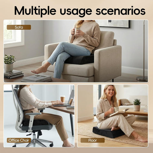 4" (18"x16") Chair Cushion for Elderly Thick Booster Seat Cushion for Easy Rise, Dual-Layer Foam Seat Cushion