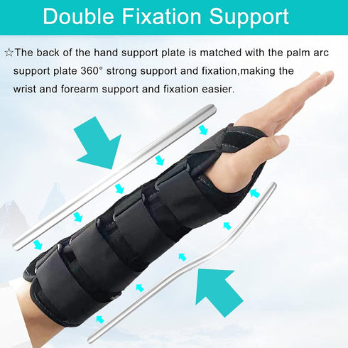 TANDCF Unisex Forearm and Wrist Support Splint Brace Double Fixation for Carpal Tunnel, Adjustable Night Time