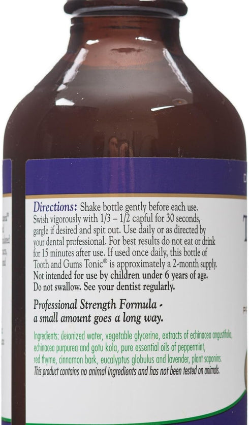 Dental Herb Company Tooth & Gums Tonic Mouthwash - Essential Oils for Bad Breath, Bleeding Gums, 18 Oz