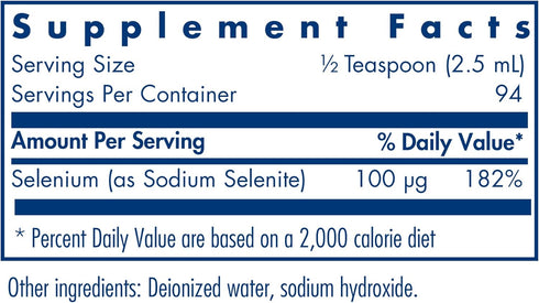 Allergy Research Group Selenium Solution - Well-Absorbed Selenium Liquid, Pure Sodium Selenite, Thyroid Support, Antioxidants, 100 mcg Supplement, Hypoallergenic - 8 Fl Oz
