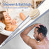 Back Scrubber Body Shower Brush with Anti Slip Long Handle, Soft and Stiff Bristles, Grey