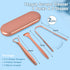 MORGLES Copper Tongue Scraper, 4Pcs Medical Grade Tongue Scrapers with Case for Adults & Kids, Gold