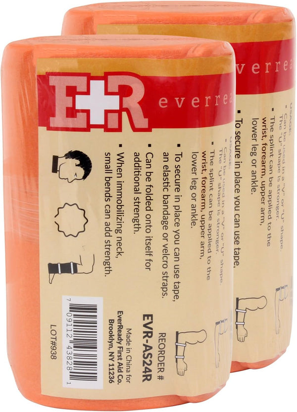 Ever Ready First Aid Universal Aluminum Splint, 24 Inch Rolled - 2 Pack