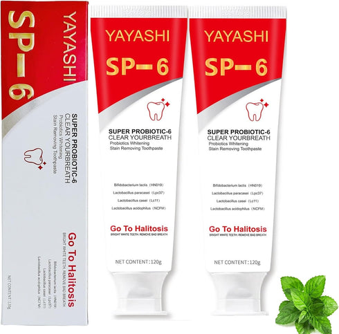 2 Pcs Sp-6 Probiotic Ultra Whitening Toothpaste, Deep Cleaning Care, Stain Removing, Fresh Breath