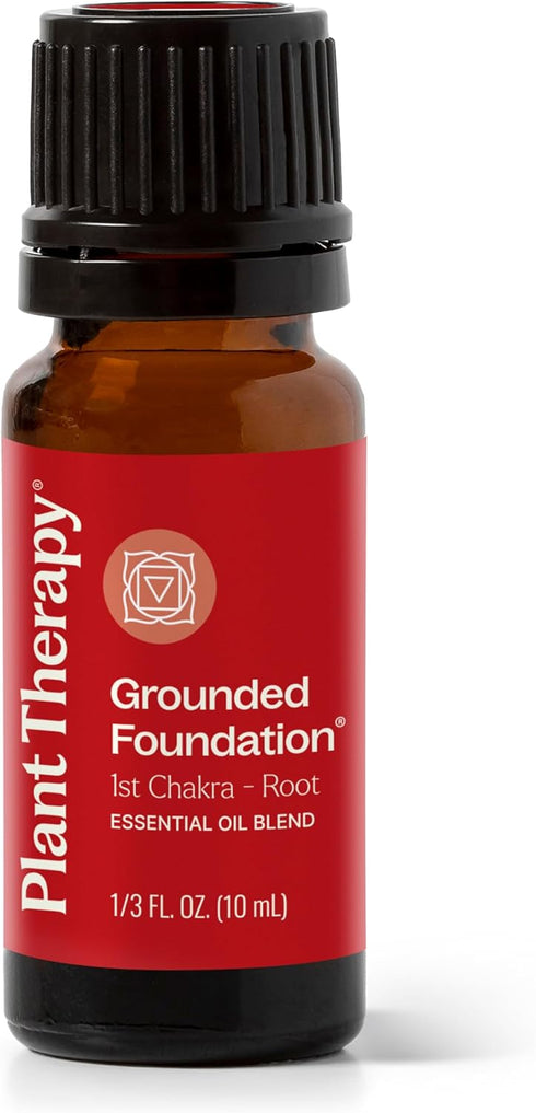 Plant Therapy Chakra 1 Grounded Foundation Essential Oil Blend, Root Chakra, 10 mL (1/3 oz) 100% Pure, Therapeutic Grade