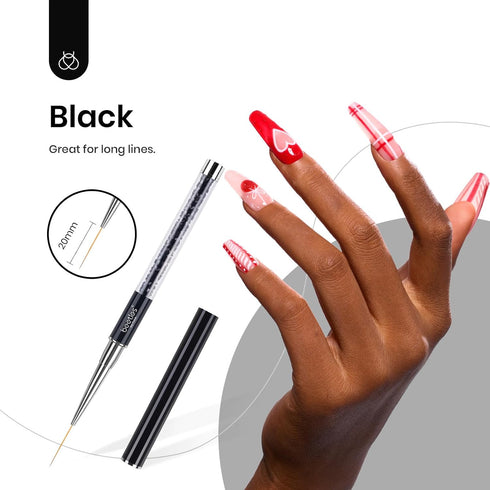 5Pcs Beetles Gel Polish Nail Art Liner Brushes Set, Diamond Handle for Painting, Dotting, and Drawing Sizes 5 7 9 11