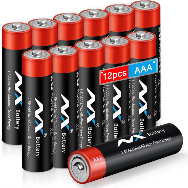 AAA LR03 Batteries, Ultra Long Lasting Alkaline, 10-Year Shelf Life (12 Count)
