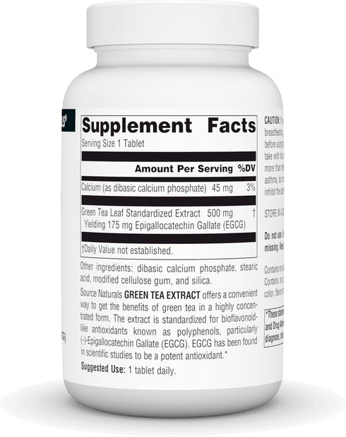 Source Naturals Green Tea Extract 500 mg Super Antioxidant - 120 Tablets