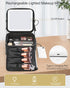 Relavel Makeup Bag with Light Up Mirror, Travel Cosmetic Organizer, Rechargeable Vanity Mirror with 3 Color Lights