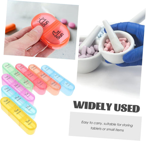 Weekly Large Capacity Pill Organizer Portable Medication Dispenser for Daily Use Moisture Travel Case for Easy Storage
