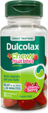 Dulcolax Saline Laxative Chewy Fruit Bites, Fast & Gentle Constipation Relief, Cherry Berry Flavor, 30 Count