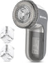 BEAUTURAL Fabric Shaver and Lint Remover, Battery Operated Sweater Defuzzer with 2 Replaceable Blades, Gray