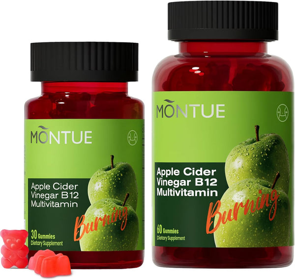 Montue NEWELLME Apple Cider Vinegar Gummies B12 Multivitamin,ACV Supplement Gummy Vitamins,Vegetarian Supplement