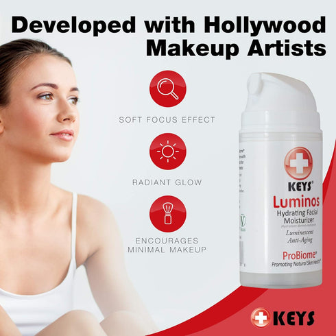 Keys Care Luminos Hydrating Clear Natural Moisturizer - Anti-Aging Makeup Base for Radiant Skin - All Skin Types