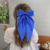 Lawie 6 Pack Oversized Satin Hair Bows for Women - Giant Bow Hair Clips with Long Silky Ribbon Tail