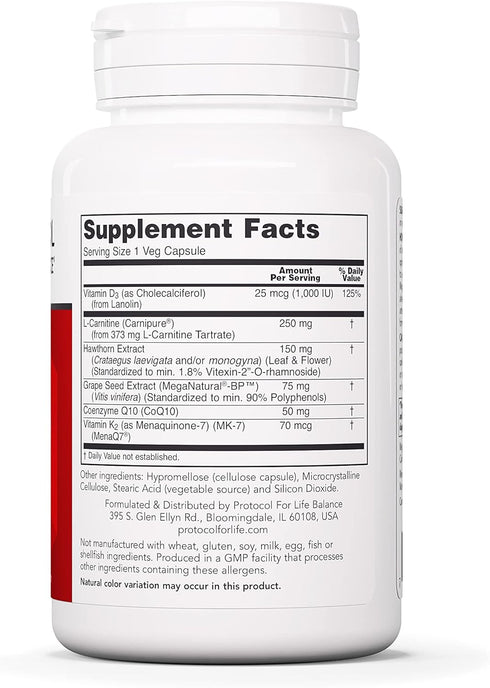 Protocol Clinical Cardio-6 - Supports Heart Health & Blood Pressure with L-Carnitine, Hawthorn & CoQ10 - 90 Veg Caps
