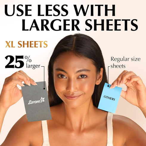 Natural Oil Blotting Sheets for Face with Bamboo Charcoal, 6pk/600 Makeup Friendly Blotting Papers