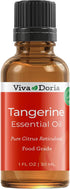 Viva Doria 100% Pure Tangerine Essential Oil, Undiluted, Food Grade, Cold Pressed, Made in USA, 30 mL
