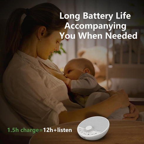 SOMEYOU 18 Portable White Noise Sound Machine with Sleep Sounds, Battery Powered Bluetooth Function Knob Volume Control