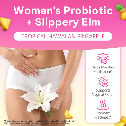 Rulviou Gummies Immune 60 Count Women's Probiotic for Vaginal Health - pH Balance & Support Supplement, Pineapple