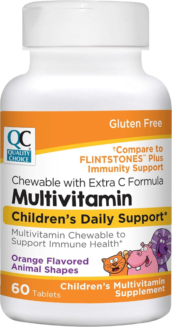 Quality Choice Children's Animal Shaped Multivitamin, Extra Vitamin C Immune Support Chewables