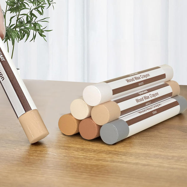 Boncart Wood Filler Sticks,6 Colors Wood Wax Crayons,Easy Repair Scratches, Scuffs, Cracks