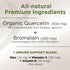 Organic Quercetin with Bromelain, 500mg Quercetin Supplements, Vitamin C and Zinc, Bioflavonoids for Healthy Immune