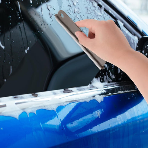 Small Squeegee: Mini Soft Window Scrubber, 2 in 1 Glass Cleaning Squeegee for Kitchen, Car, and Bathroom