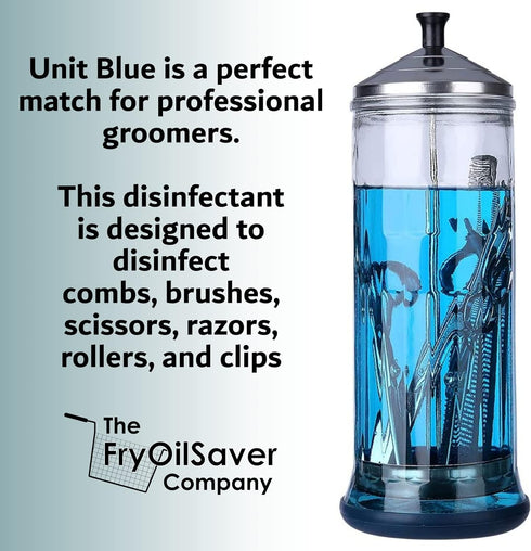 Unit Blue Barber Disinfectant Concentrate, Virucide, Fungicide, Anti-Rust Formula for Professional Barber Supplies