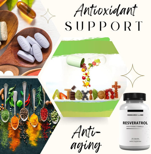 Research Labs 2X Potency Micronized Resveratrol Supplement 1200mg Per 2 Capsules, 120 Total - Potent Antioxidants