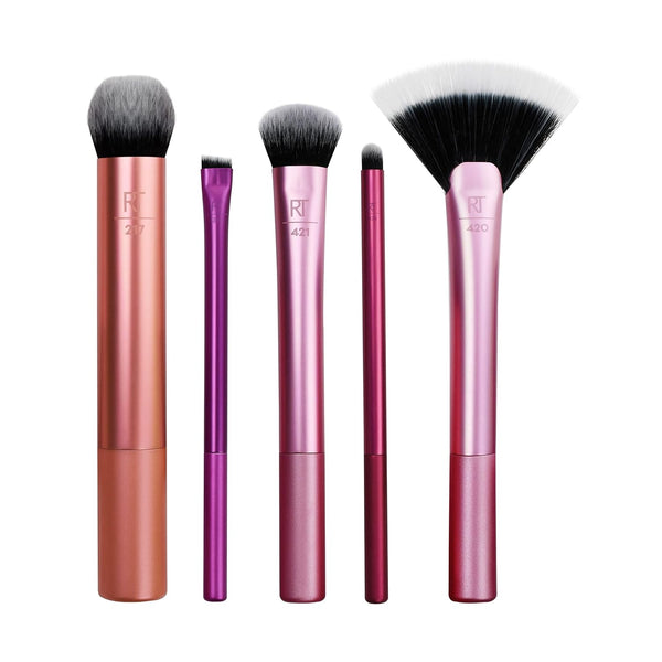 Real Techniques Artist Essentials Makeup Brush Set, 5 Piece Set for Foundation, Blush, Highlighter, Eyeshadow & Liner