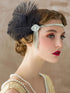 SWEETV Flapper Headbands - Womens 1920s Inspired Feather Headband, Great Gatsby Cocktail Party Rhinestone Hair