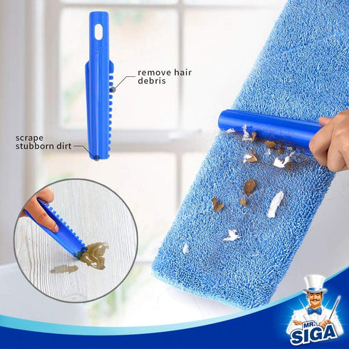 MR.SIGA Professional Microfiber Mop for Hardwood, Laminate, Tile Floor Cleaning, Stainless Steel Handle with 3 Pads