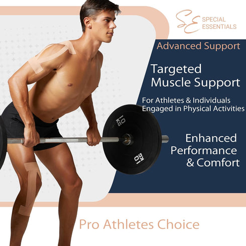 Kinesiology Tape - Premium Cotton Waterproof Sports Tape for Targeted Muscle Support, 2 Pack, 40 Count