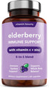 Vitamin Bounty Elderberry Immune Support - with Zinc, Vitamin C & Echinacea, 5-in-1 Blend, Non-GMO - 60 Capsules, 2 Pack
