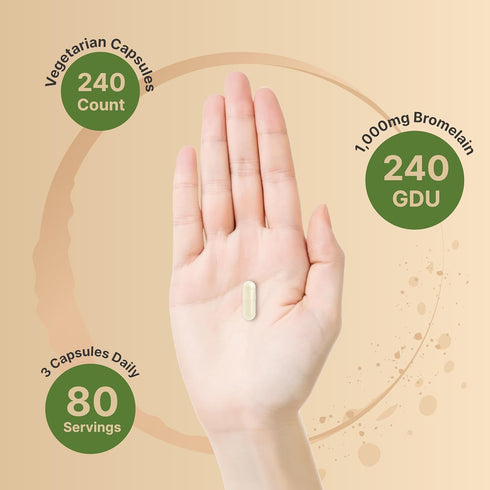 NatureBell Bromelain 1,000mg | 240 Veggie Capsules | Digestive Enzymes & Joint Support