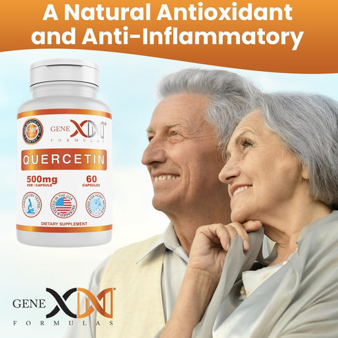 Genex Formulas Quercetin 500mg - 60 Capsules for Immune Support, Antioxidant & Allergy Protection, Non-GMO