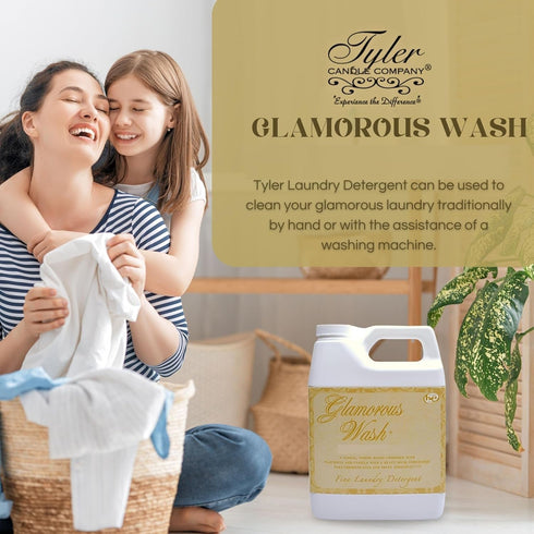 TYLER CANDLE COMPANY 32 Oz Wash Laundry Detergent Kathina (Bundle with Sachet Pouch) m
