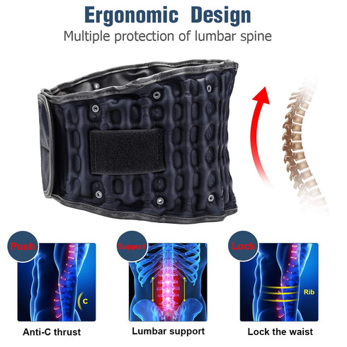 Decompression Back Belt for Lower Back Pain Relief, Lumbar Support for Lifting, One Size Fits 29-49 Waist