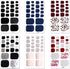 WOKOTO 6 Sheets Mermaid Design Toenail Art Polish Stickers with Nail File, Adhesive Nail Wraps Decals